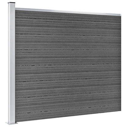 Set De Paneles De Valla Wpc Negro 699x146 Cm / Vetonek_2