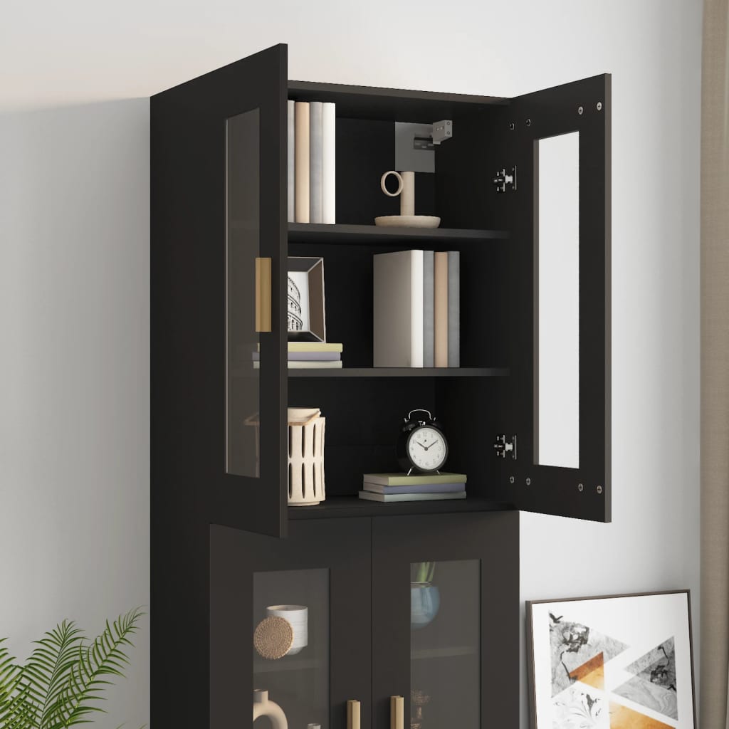 Armario De Pared Colgante Negro 69,5x34x90 Cm / Vetonek_1