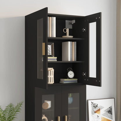 Armario De Pared Colgante Negro 69,5x34x90 Cm / Vetonek_1