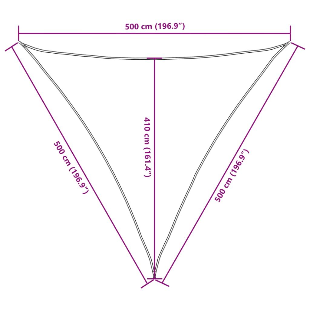 Vidaxl Toldo De Vela Triangular Tela Oxford Blanco 5x5x5 M_2