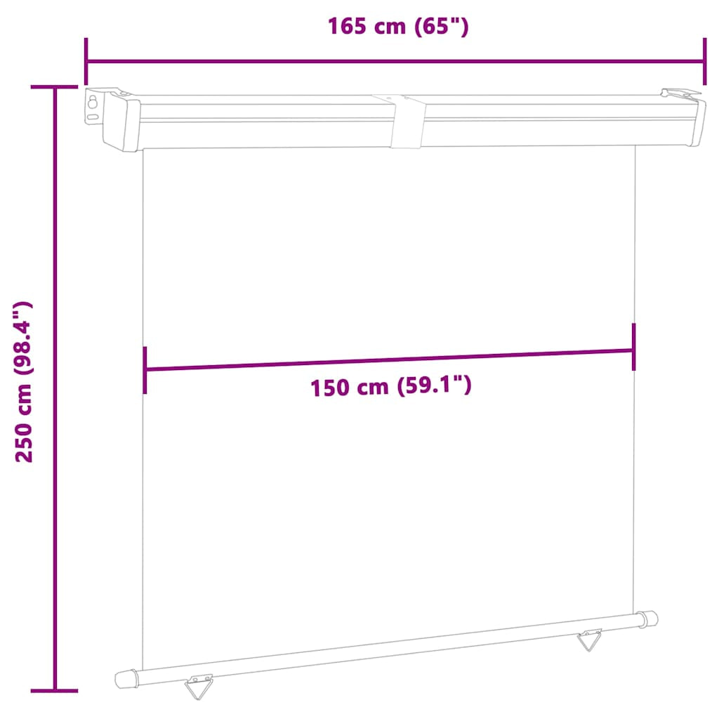 Vidaxl Toldo Lateral De Balcón Azul 165x250 Cm_2