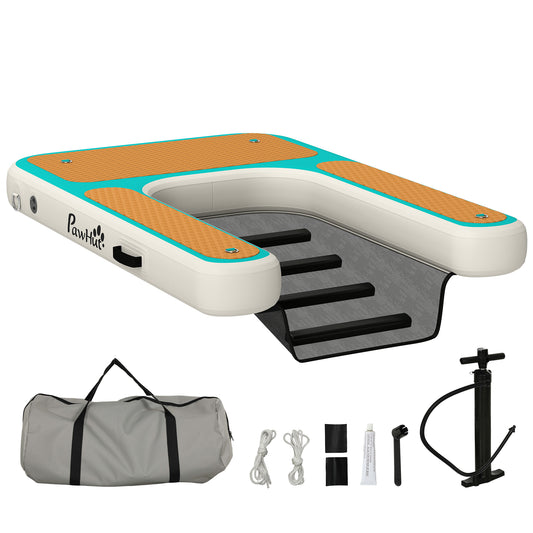 Pawhut Rampa De Agua Hinchable Para Perros Para Piscina Barcos Lagos 151x102 Cm_0