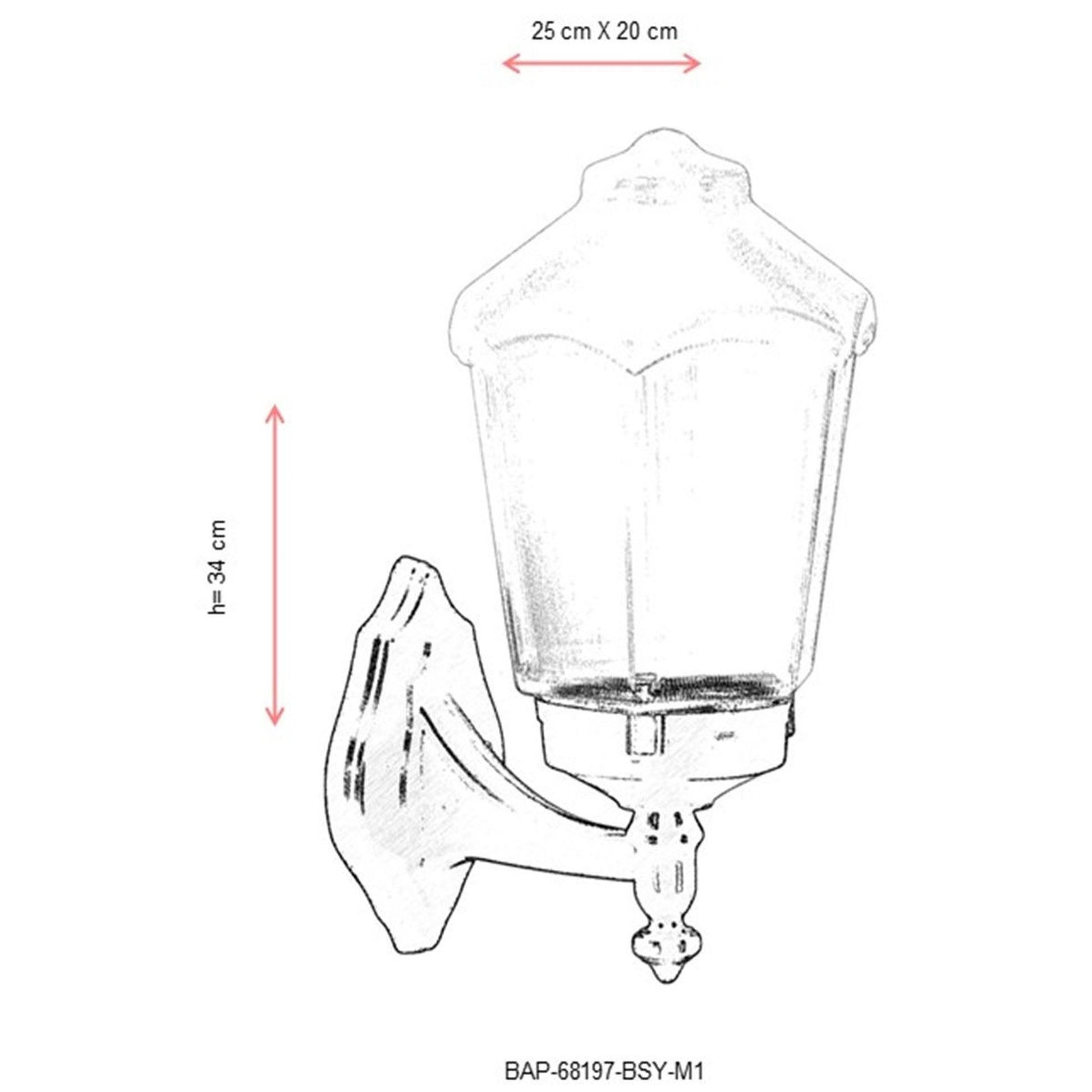 Aplique De Pared Para Exterior, Abs , Negro, 25x20x34, Casquillo E 27 Max 60 W_2