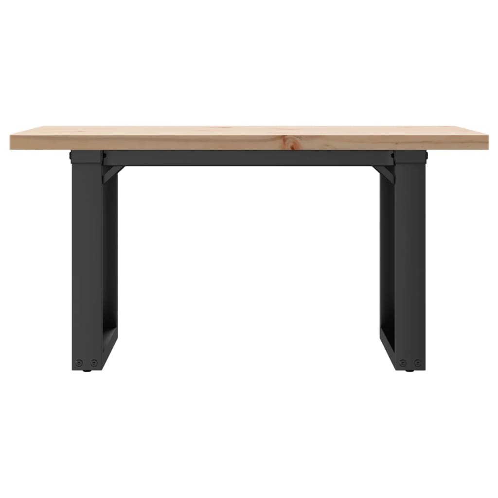 Mesa De Centro Marco O Madera Maciza Pino Y Acero 80x50x40,5 Cm_2