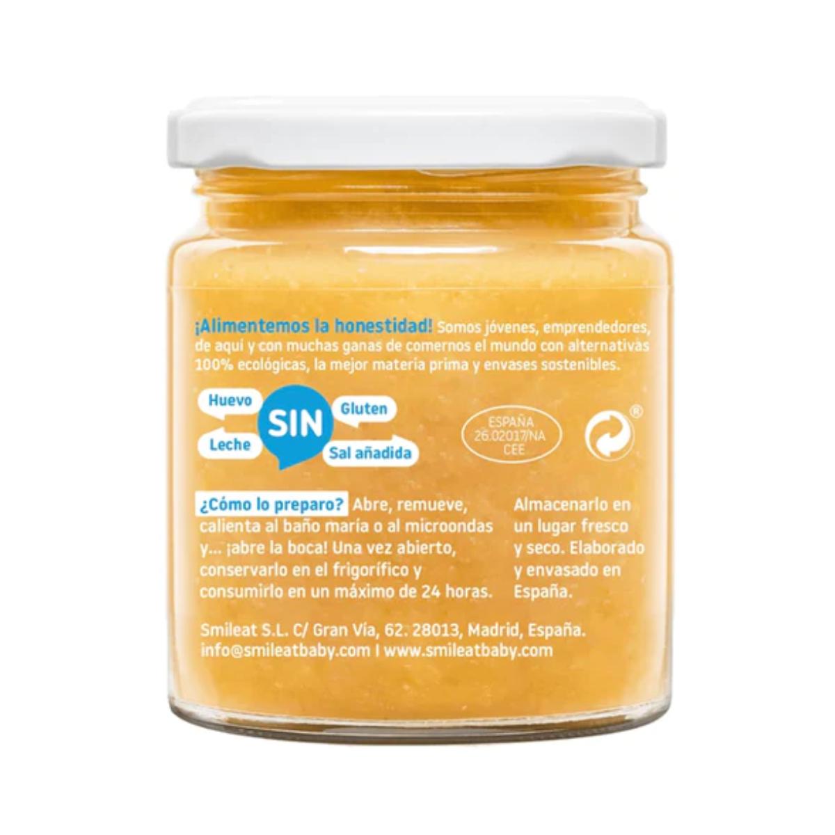 Tarrito BIO Verduras con lubina y merluza Smileat, 230g