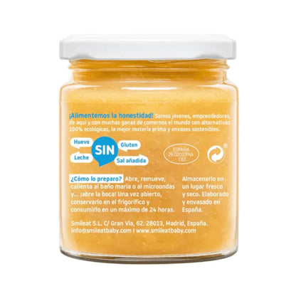 Tarrito BIO Verduras con lubina y merluza Smileat, 230g