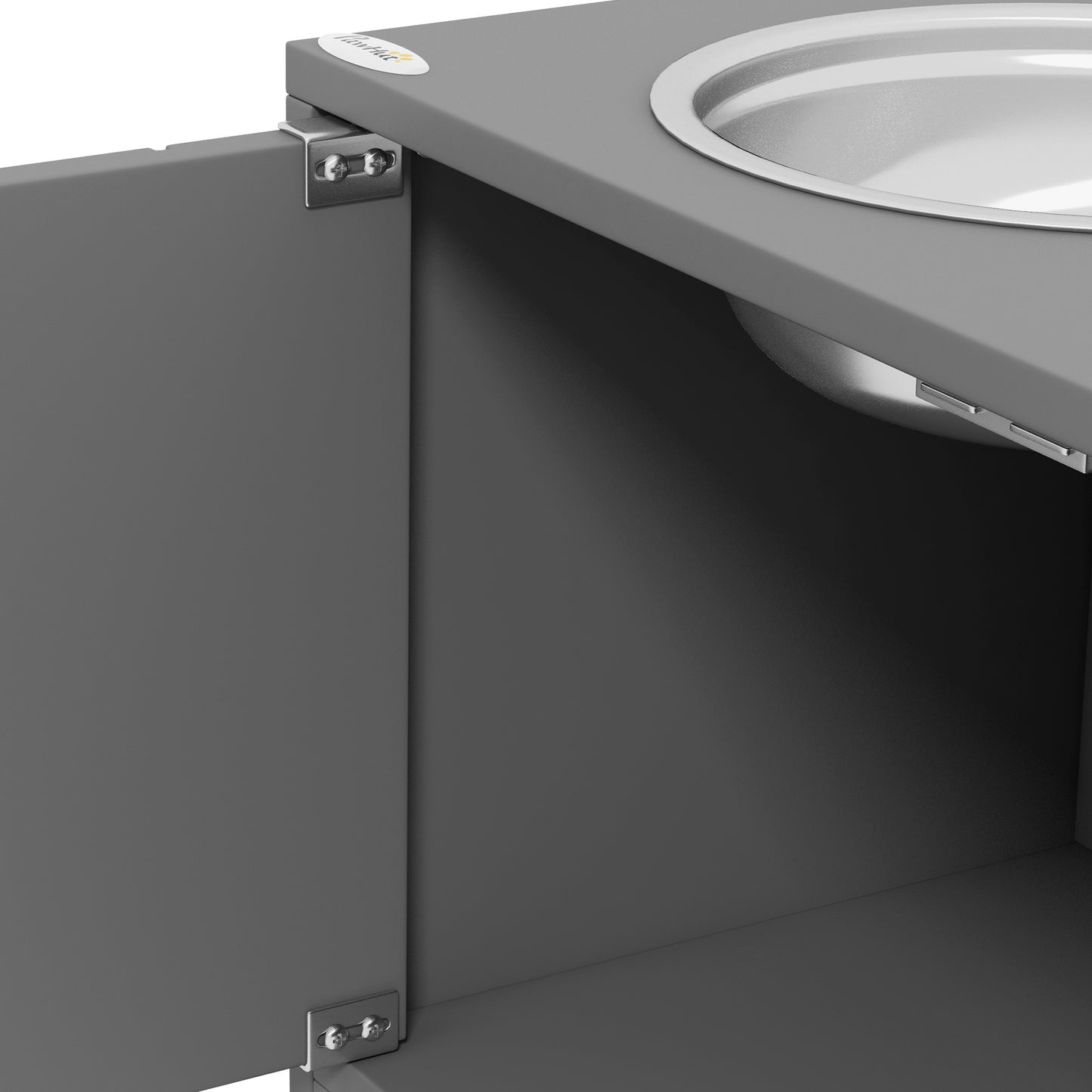 Pawhut Comedero Elevado Para Perros Con 2 Cuencos De Acero Inoxidable 2 Puertas_4