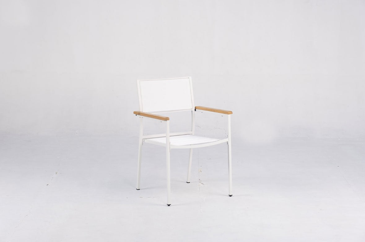 Muebles De Jardín Pack 6 Sillas Apilables Málaga Blanco Kiefergarden_0