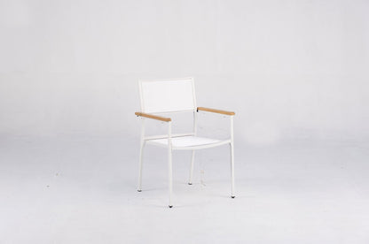 Muebles De Jardín Pack 6 Sillas Apilables Málaga Blanco Kiefergarden_0