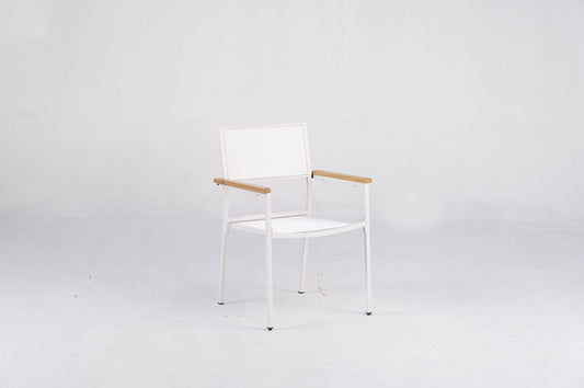 Muebles De Jardín Pack 6 Sillas Apilables Málaga Blanco Kiefergarden_0