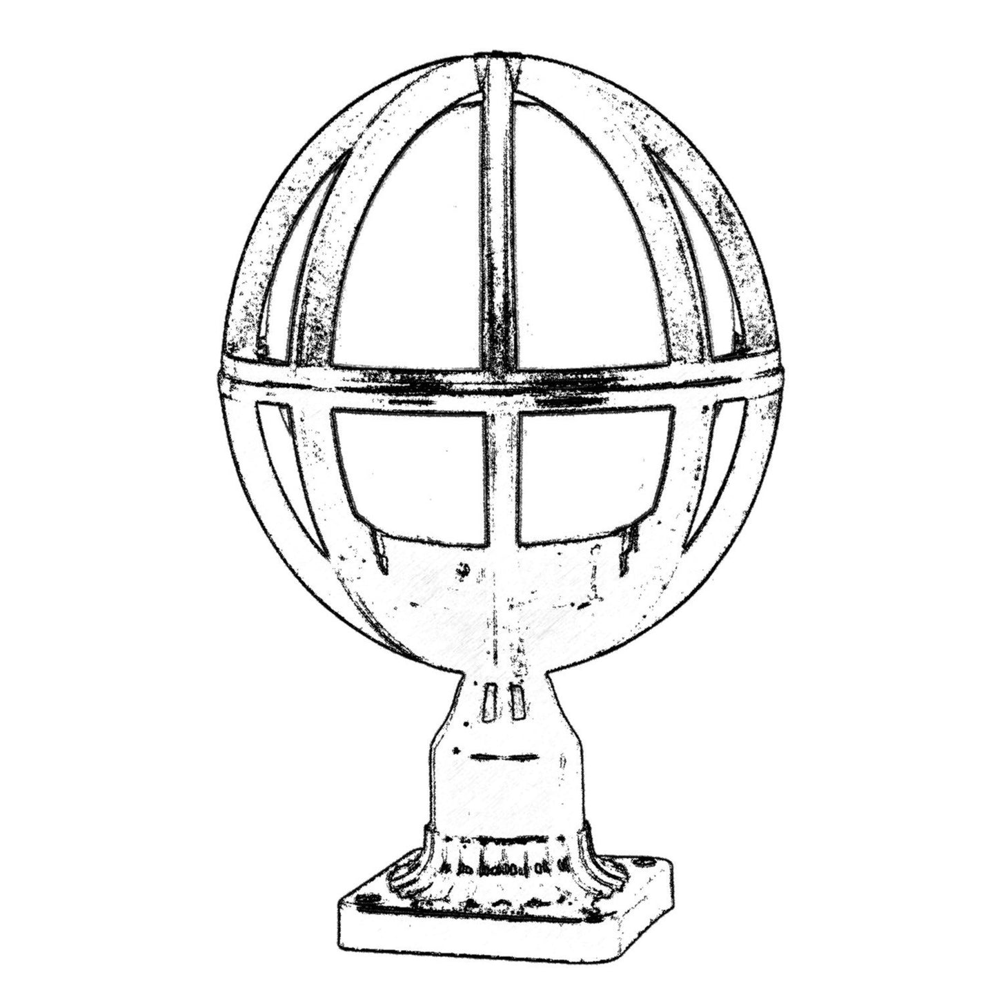 Aplique De Suelo Globo Recto Para Exterior, Abs , Negro, 23x23x38, Casquillo E 27 Max 60 W_1