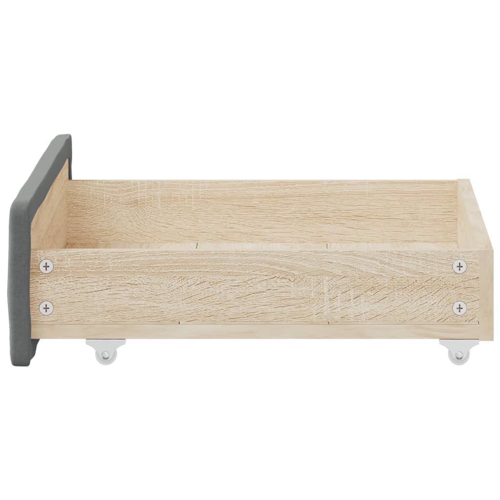 Cajones De Cama 2 Uds Madera De Ingeniería Y Tela Gris Oscuro / Vetonek_1