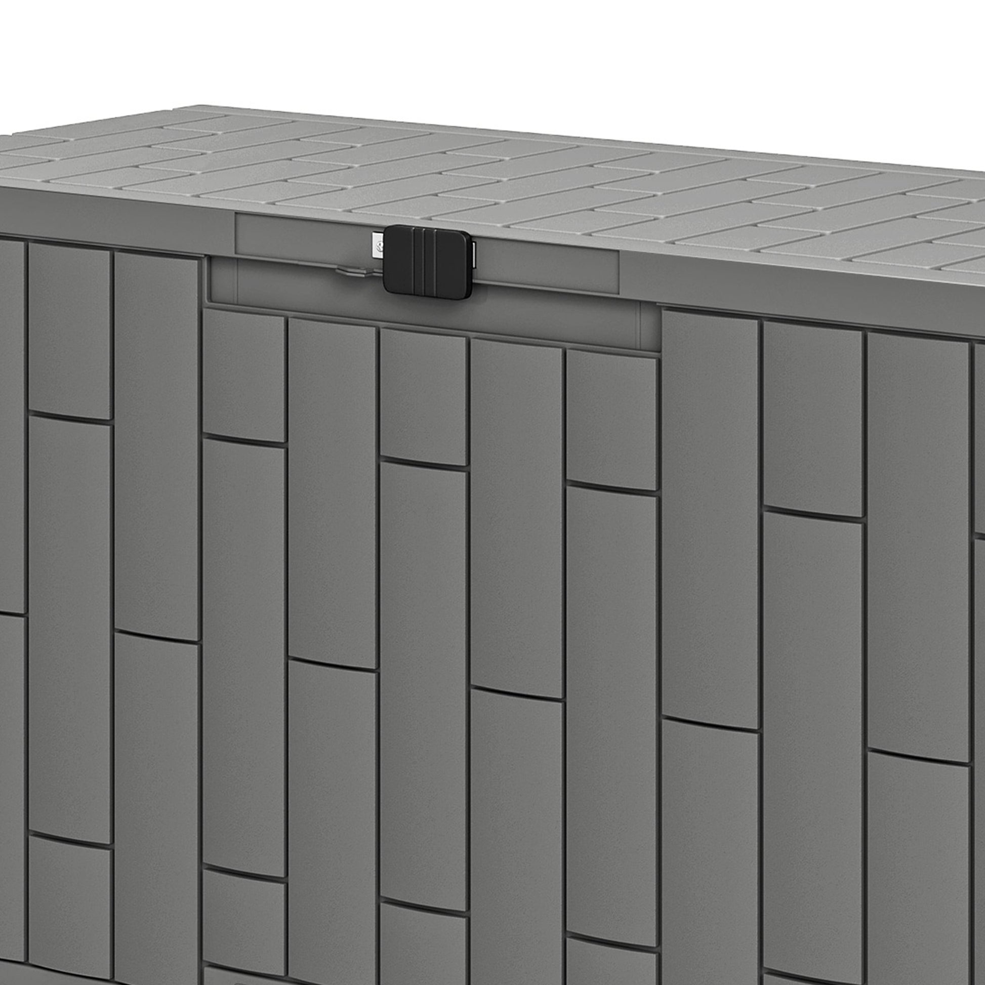 Outsunny Arcón Exterior 227l De Pp Con Cerradura Resistente Al Agua Anti-uv Gris_3