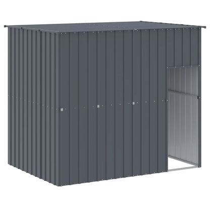 Vidaxl Caseta Perros Con Corral Acero Galvanizado Gris 214x1069x181 Cm_5
