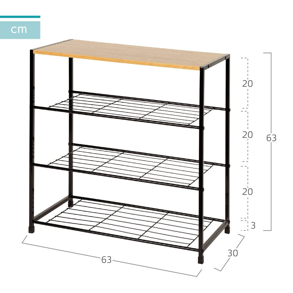 Max Home Zapatero Metálico 4 Niveles 63x30x63 Cm_3