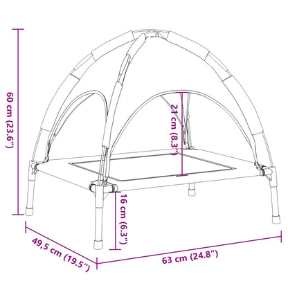 Cama Para Perros Con Dosel Antracita Tela Oxford Y Acero / Vetonek_0
