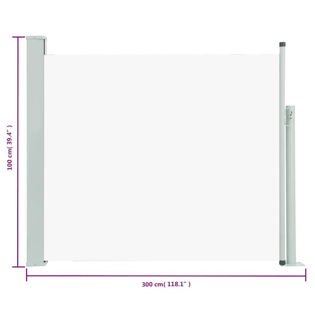 Vidaxl Toldo Lateral Retráctil De Jardín Color Crema 100x300 Cm_2