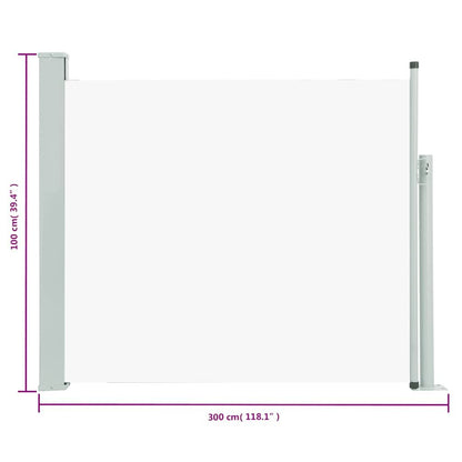 Vidaxl Toldo Lateral Retráctil De Jardín Color Crema 100x300 Cm_2