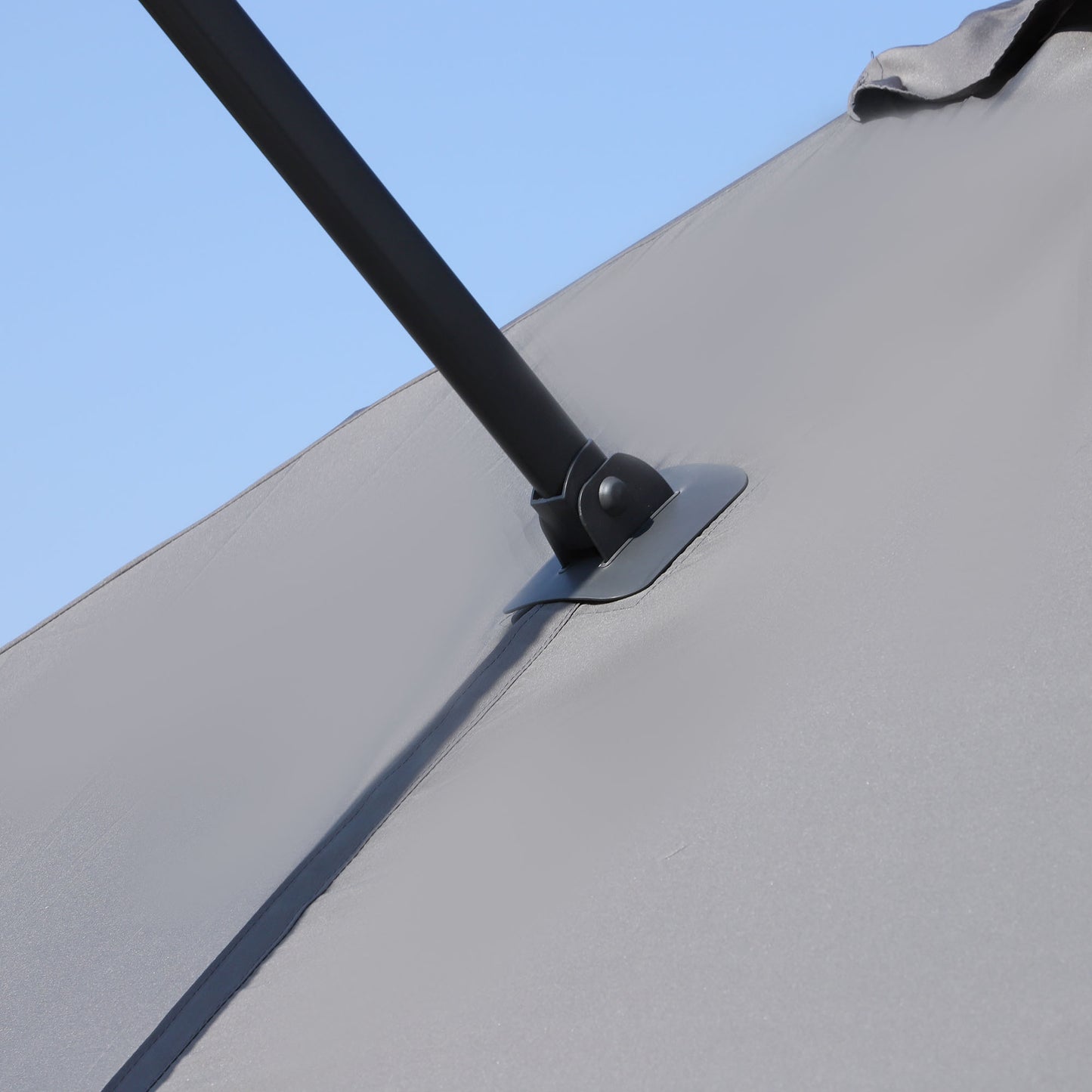 Outsunny Sombrilla Aluminio Jardín Con Rotación 360° Inclinable 5 Niveles Gris_3