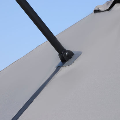 Outsunny Sombrilla Aluminio Jardín Con Rotación 360° Inclinable 5 Niveles Gris_3