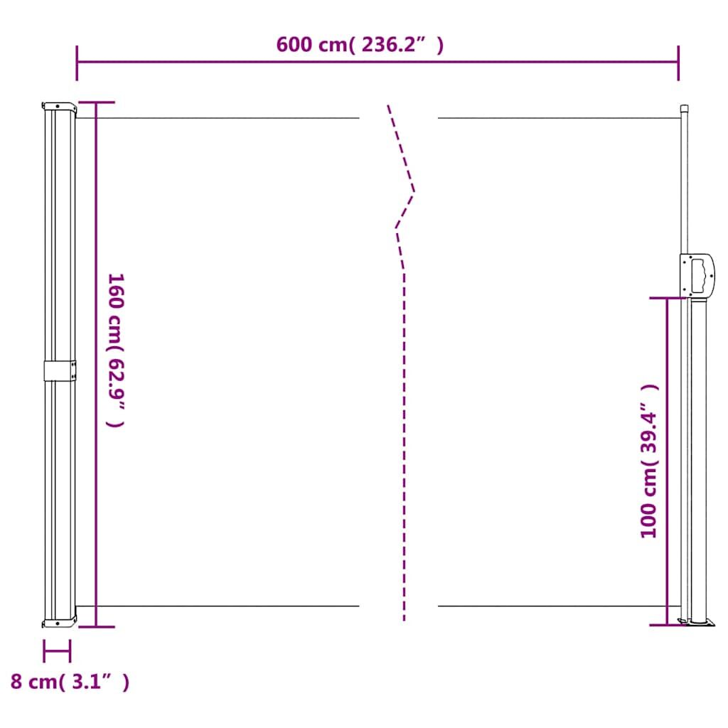 Vidaxl Toldo Lateral Retráctil Beige 160x600 Cm_2