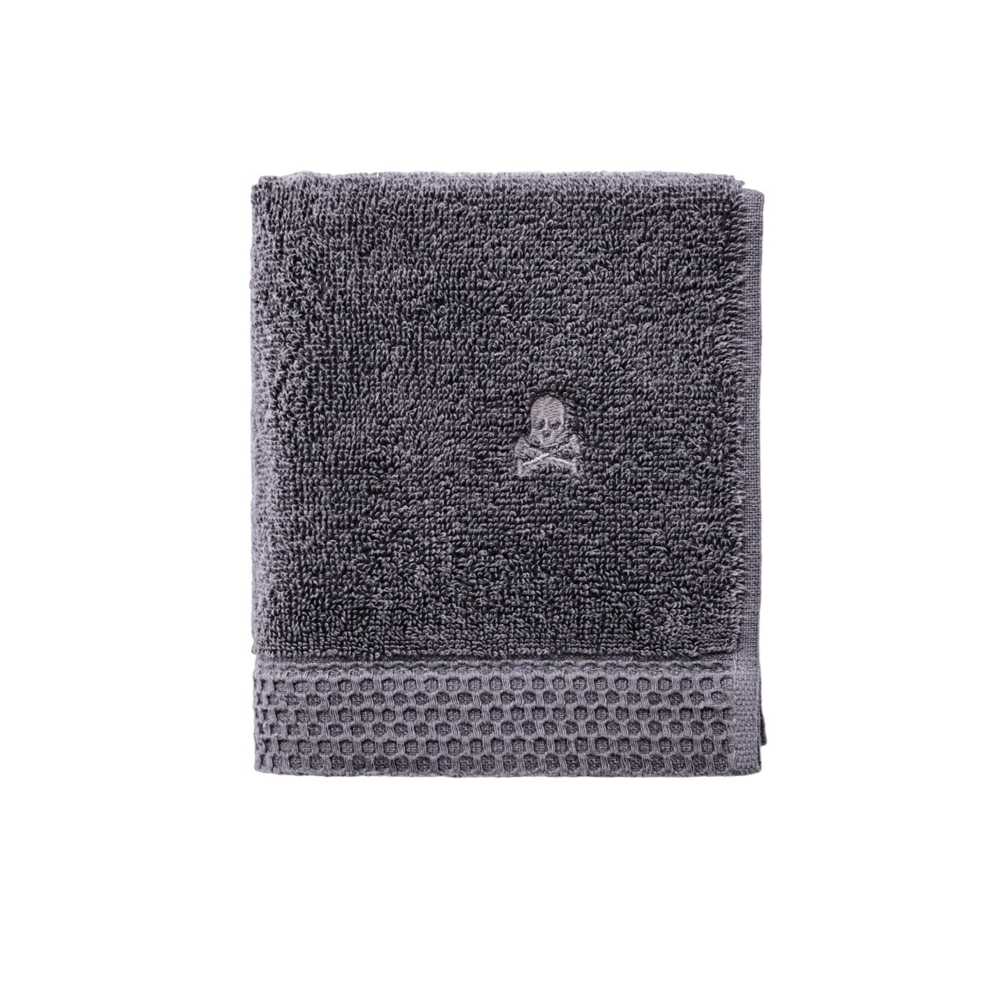 Toalla De Tocador 30x50cm 100% Algodón Gris 550gsm Logo Bordado Scalpers Home_0