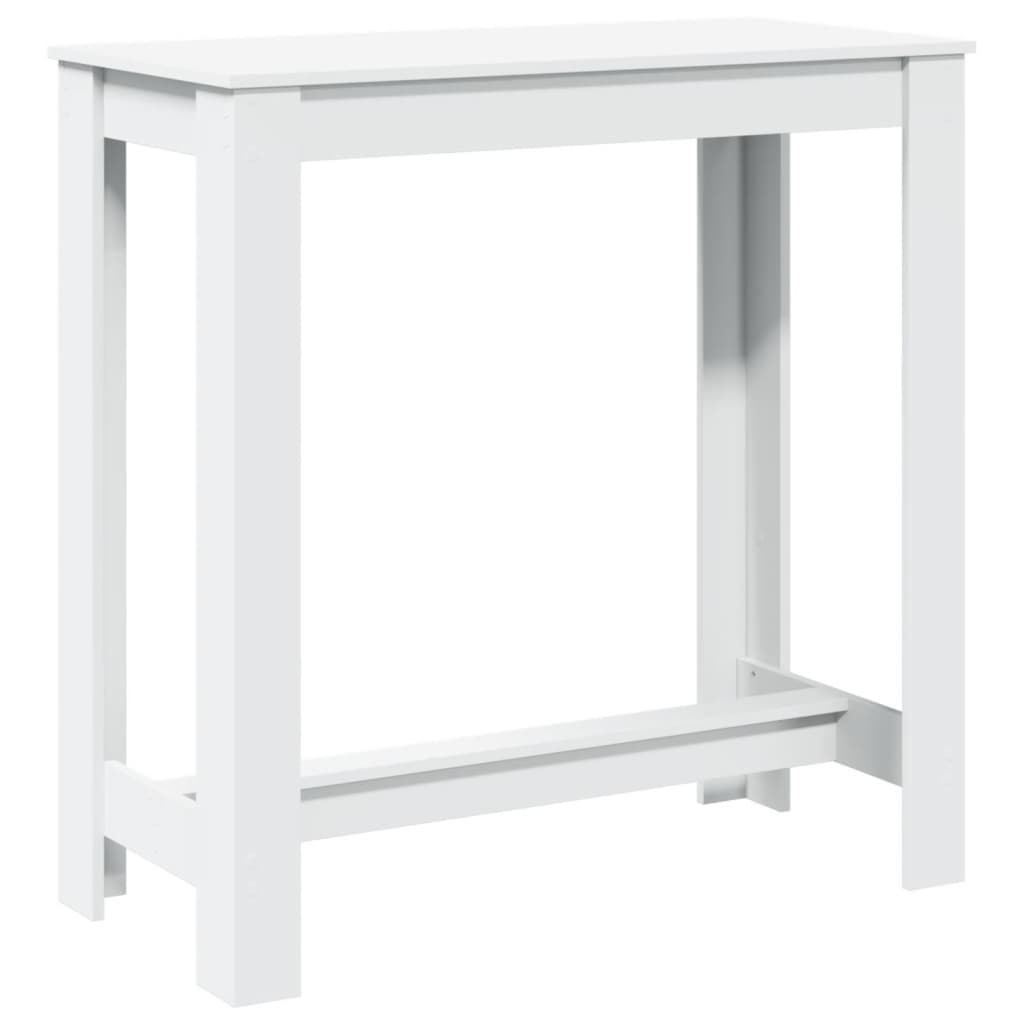 Mesa Alta De Bar Madera Ingeniería Blanca 102x50x103,5 Cm_0