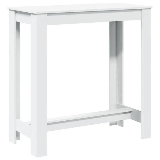 Mesa Alta De Bar Madera Ingeniería Blanca 102x50x103,5 Cm_0