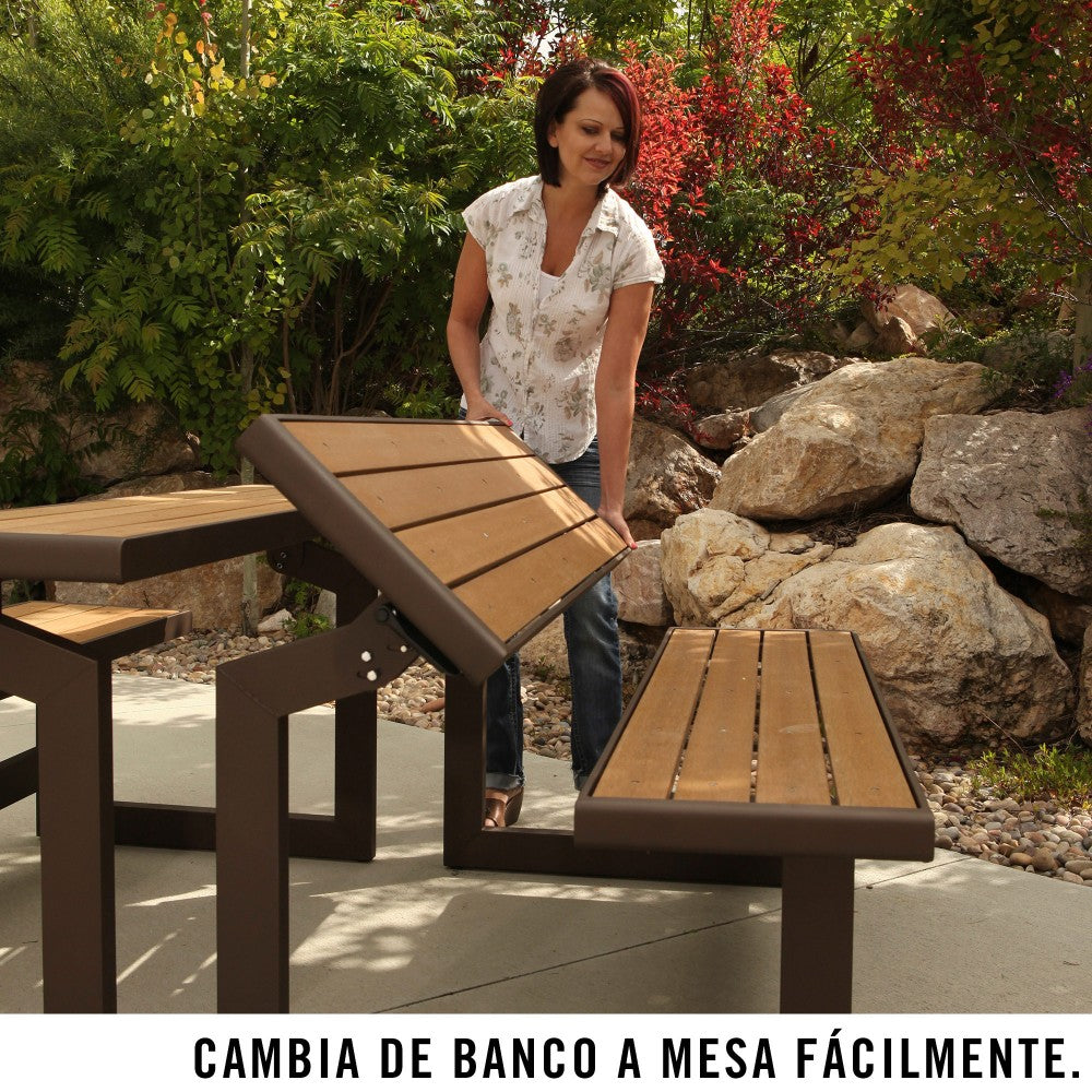 Banco Convertible En Mesa Color Madera Lifetime_3