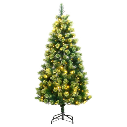 Vidaxl Árbol De Navidad Artificial Con Bisagras 300 Leds 210 Cm_0