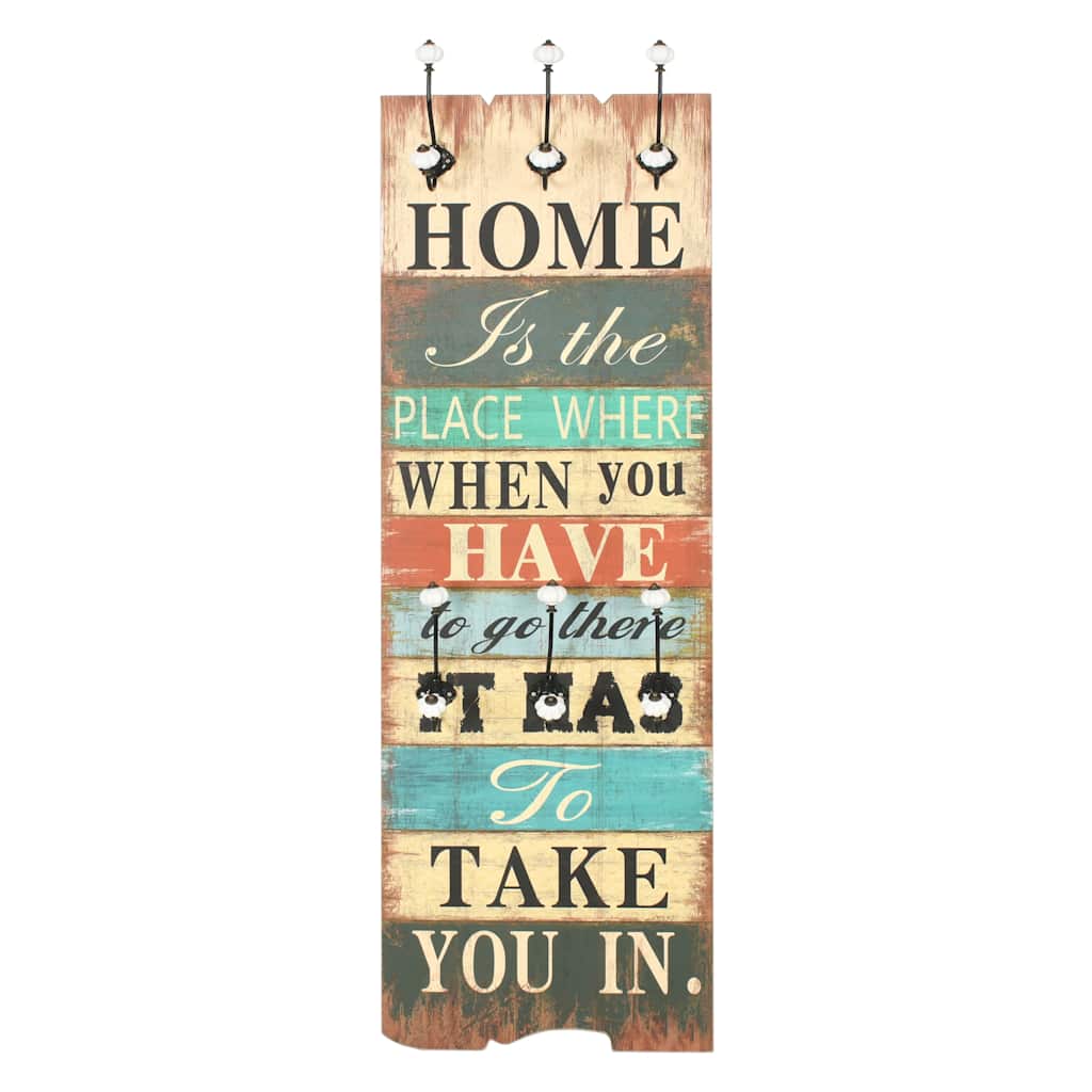 Perchero De Pared Home Is Con 6 Ganchos 120x40 Cm_2