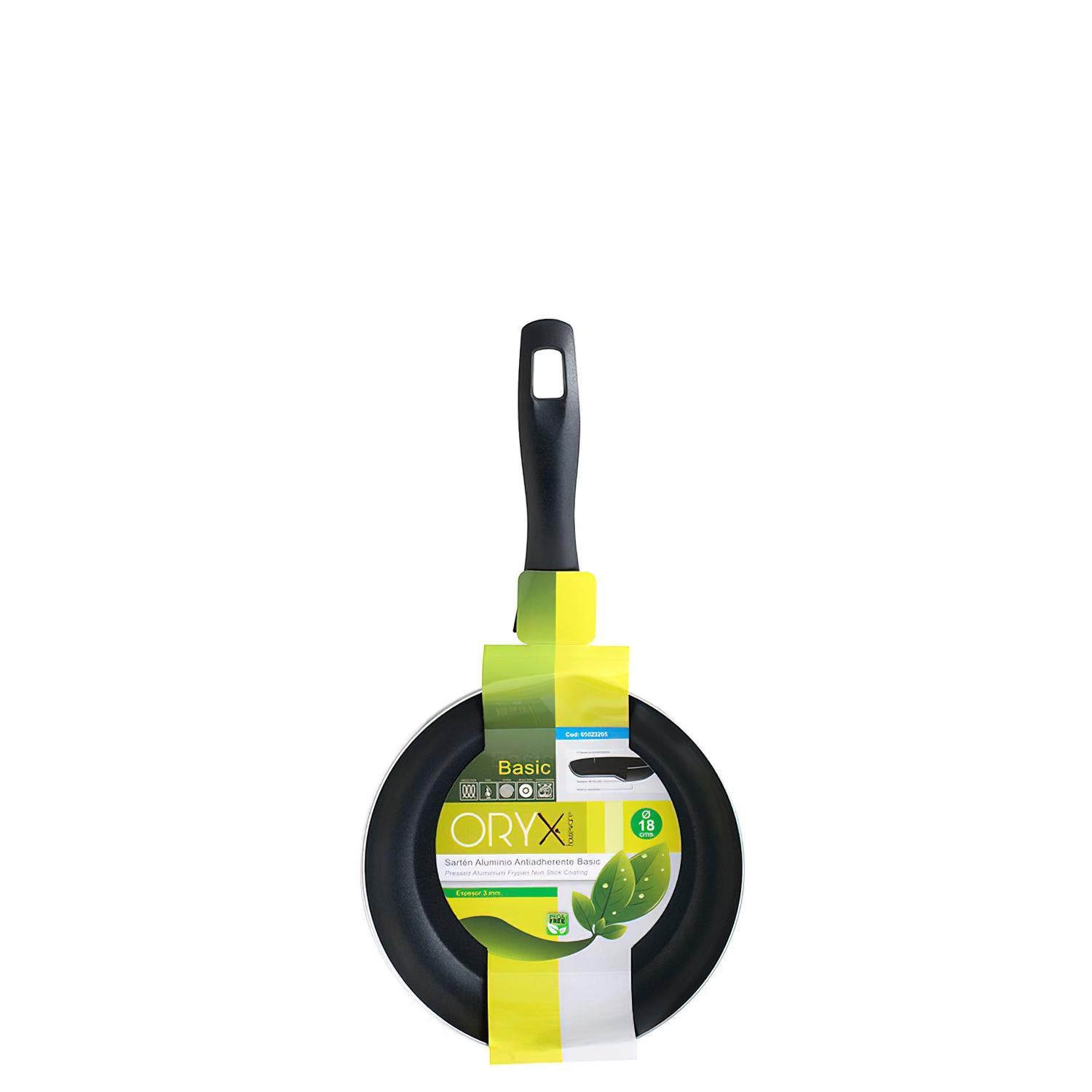 Oryx Sartén Aluminio Antiadherente Basic, Alta Resistencia, Apta Inducción, Libre Pfoa, Diámetro 18 Cm, Espesor 3 Mm._1