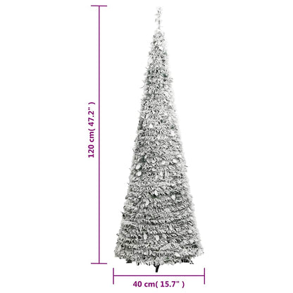 Vidaxl Árbol De Navidad Artificial Desplegable Con Nieve 50 Led 120 Cm_2
