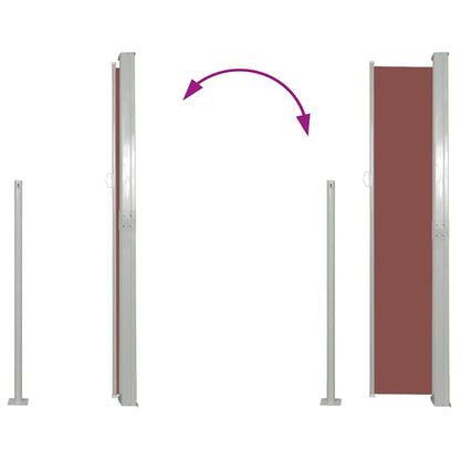 Vidaxl Toldo Lateral Retráctil De Jardín Marrón 170x300 Cm_4