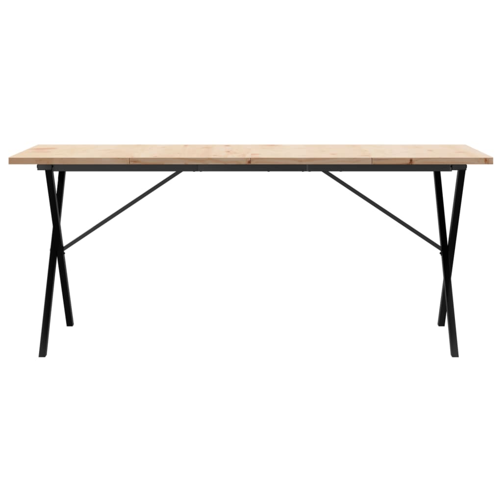 Mesa De Comedor Marco X Madera Maciza Pino Acero 180x90x75,5 Cm_2