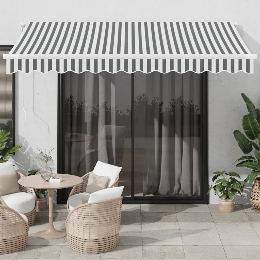 Toldo Retráctil Automático Gris Antracita Y Blanco 350x250 Cm_1