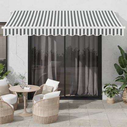 Toldo Retráctil Automático Gris Antracita Y Blanco 350x250 Cm_1