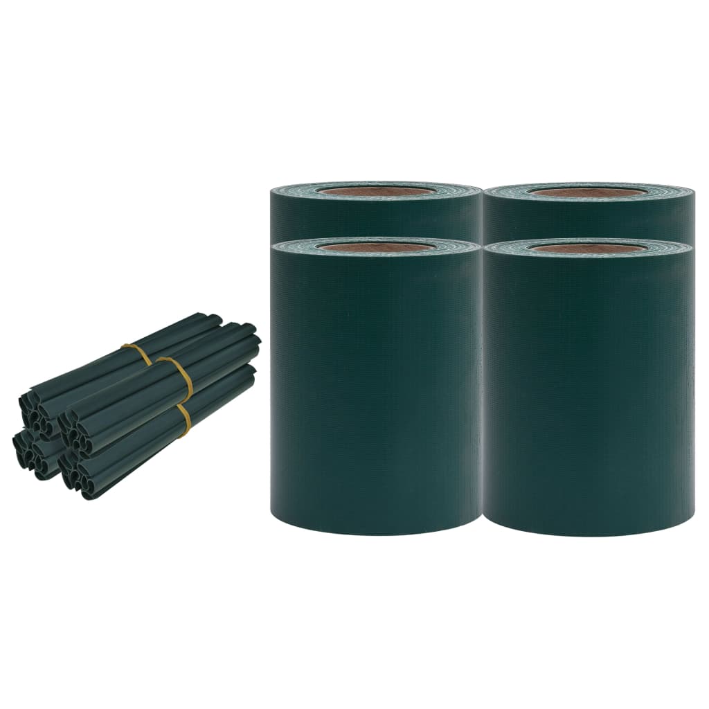 Paneles De Privacidad 4 Uds Pvc Verde Mate 35x0,19 M / Vetonek_2