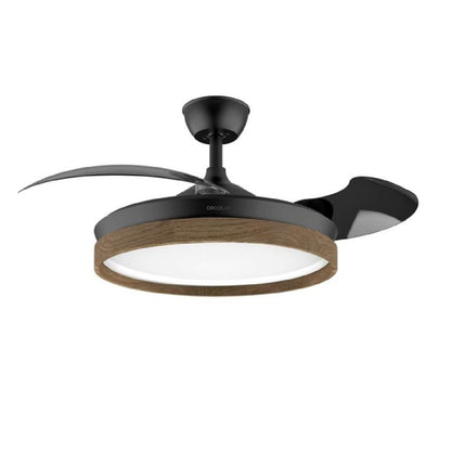 Cecotec Ventilador De Techo Con Luz Energysilence Aero 4320 Invisible Wood&black. 35w, 6 Velocidades, Aspas Retráctiles_1