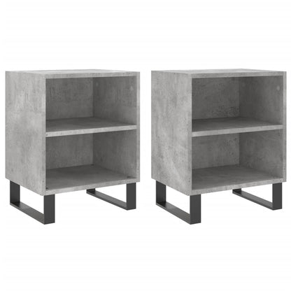 Mesitas De Noche 2 Uds Madera Gris Hormigón 40x30x50 Cm_0