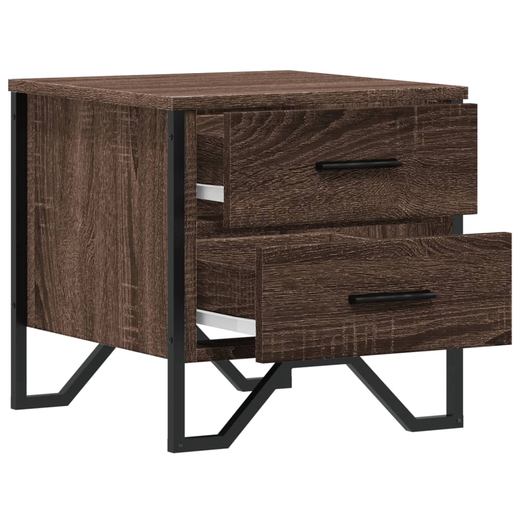 Mesitas Noche 2 Uds Madera Ingeniería Marrón Roble 40x41x40 Cm_4
