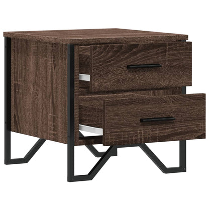 Mesitas Noche 2 Uds Madera Ingeniería Marrón Roble 40x41x40 Cm_4