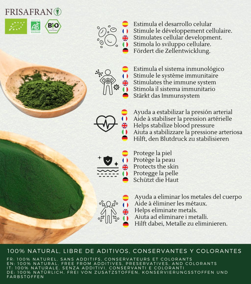 Chlorella Ecológica En Polvo - Calidad Y Sabor | Frisafran 1 Kg_1