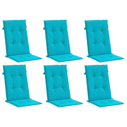 Vidaxl Cojines Para Sillas Con Respaldo Alto 6 Uds Tela Turquesa_0
