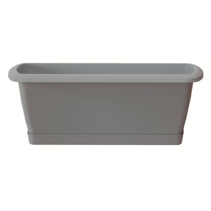 2x Jardinera Respana Con Soporte De Plastico En Color Gris Piedra 78,6 (largo) X 18,4 (ancho) X 14,5 (alto) Cm_1