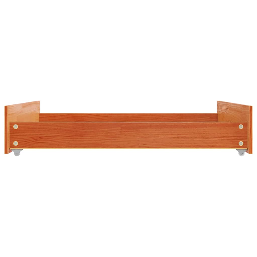 Cajones De Cama 2 Uds Madera Maciza De Pino Marrón Cera / Vetonek_4