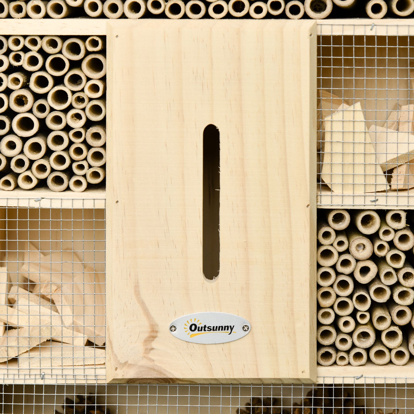 Outsunny Hotel De Insectos 5 Pisos De Madera Y Bambú Para Abejas Mariposas_4