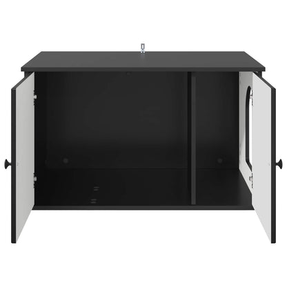 Casa Para Gatos Negro 85 X 55 X 50,5 Cm Madera De Ingeniería_5