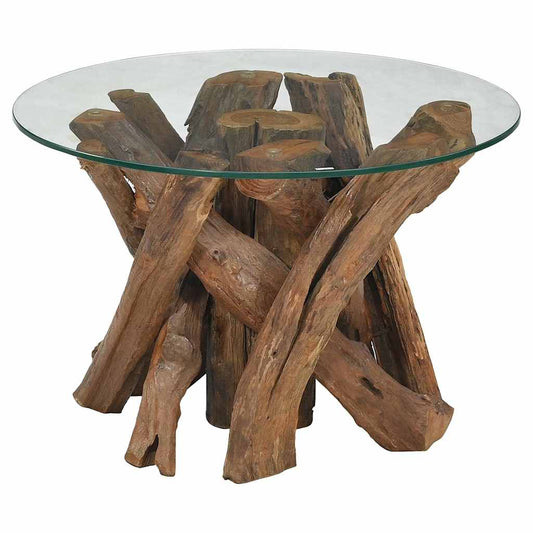 Mesa De Centro De Madera Maciza De Teca 60 Cm_0