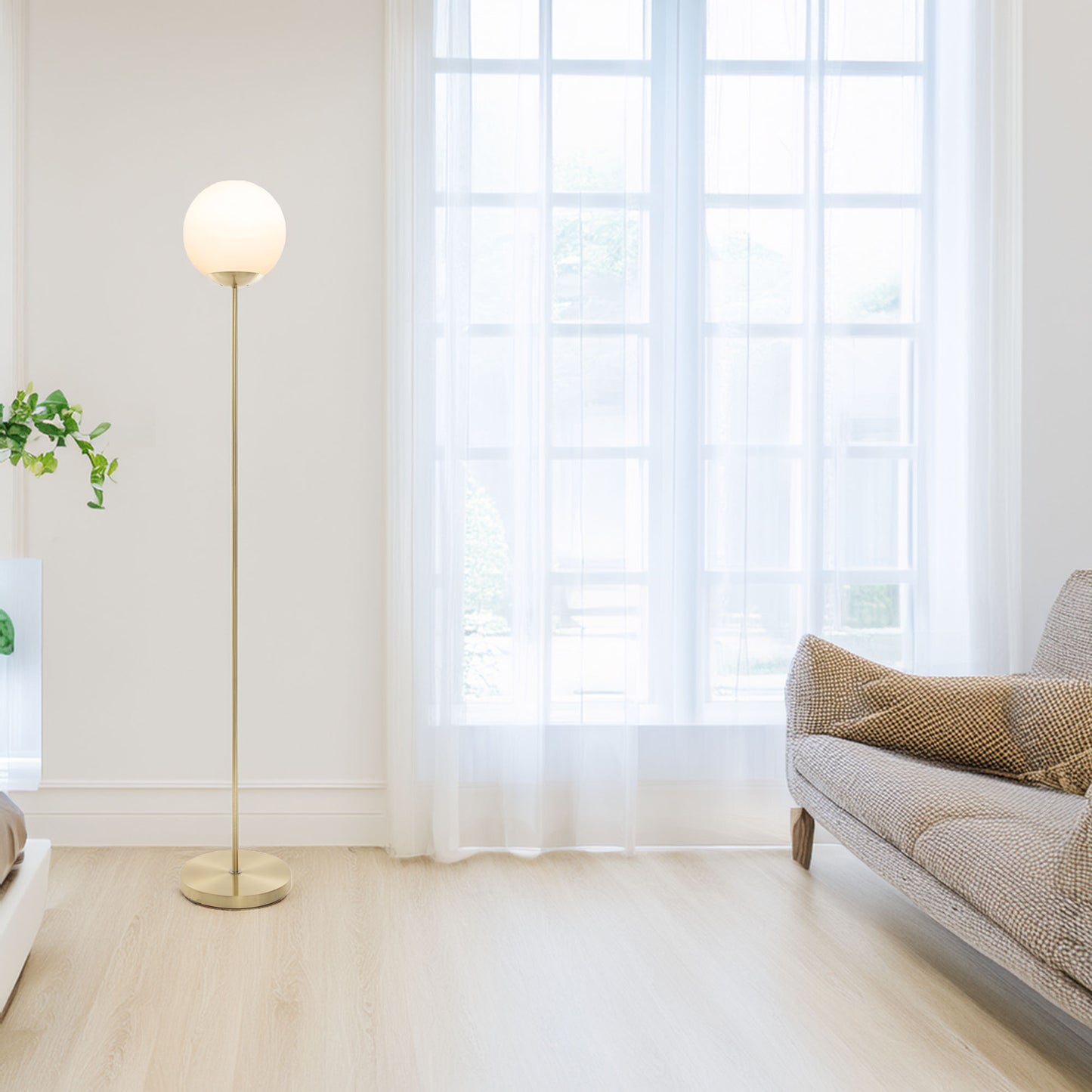 Wellhome Lámpara De Pie Ball Dris H.134cm